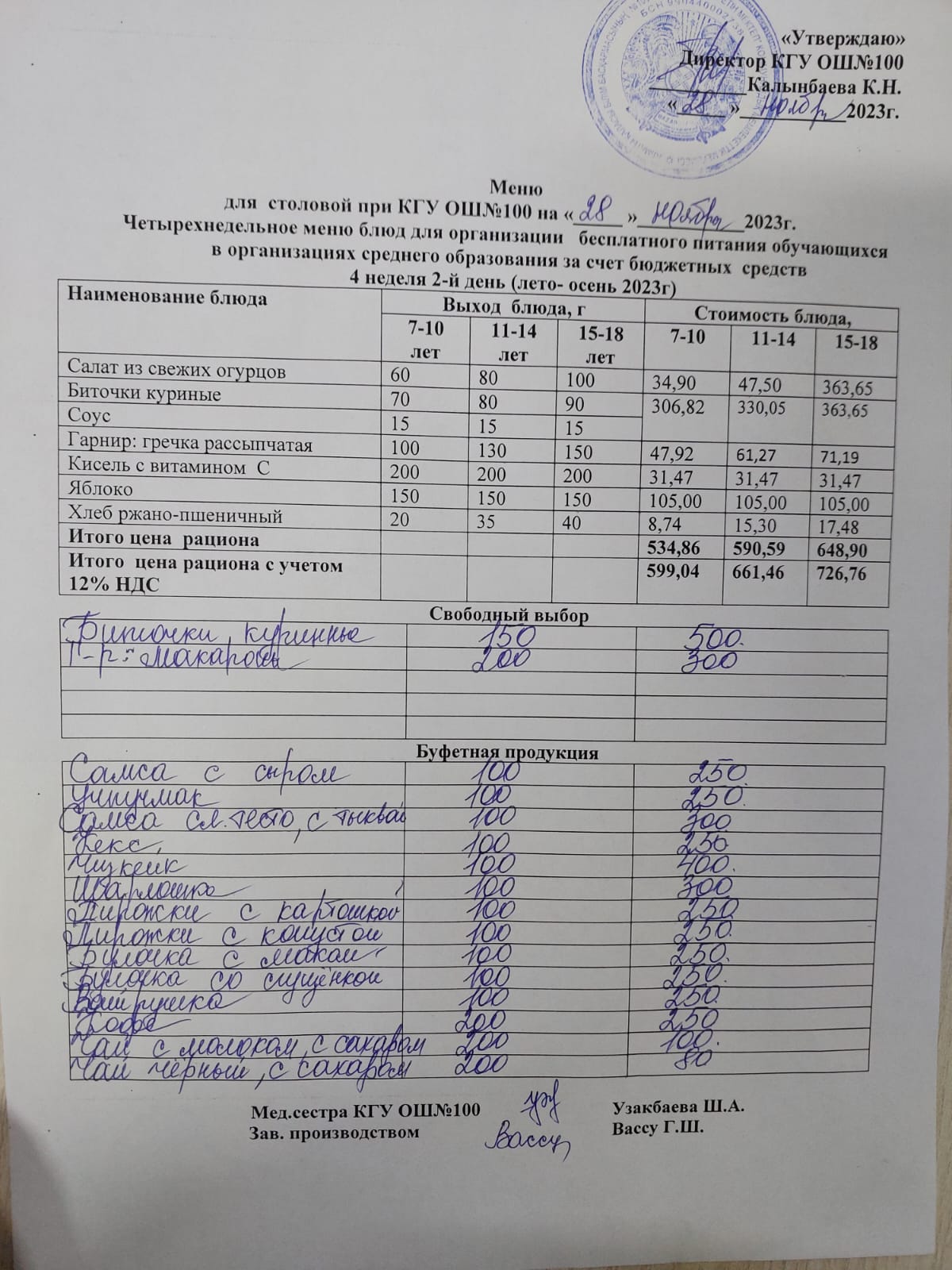Ас мәзірі 28.11.2023